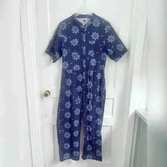 THE KIT. Floral Blue Issa Jumpsuit RARE Size XS - Picture 2 of 5